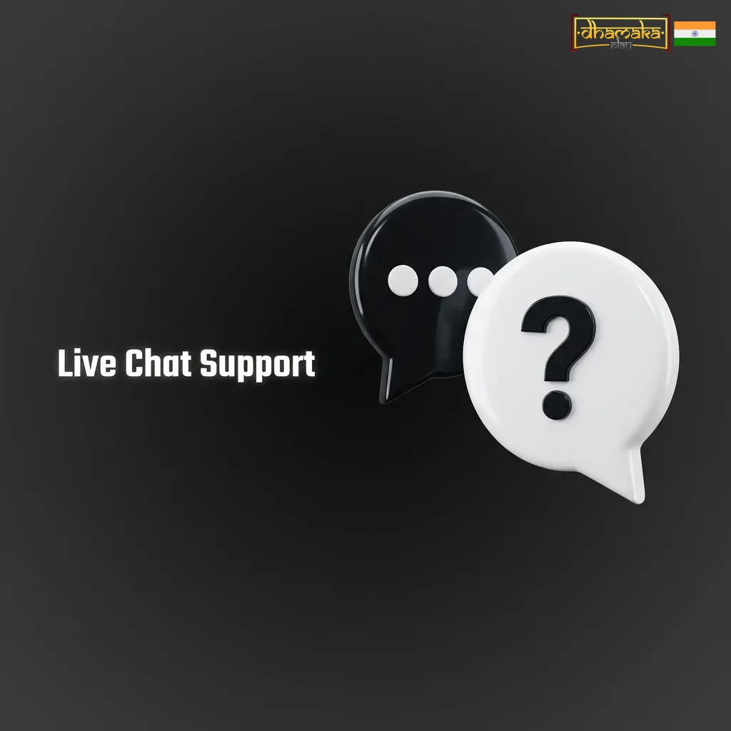 Dhamakaplay casino live chat interface showing 24/7 customer support with multilingual options and instant messaging feature