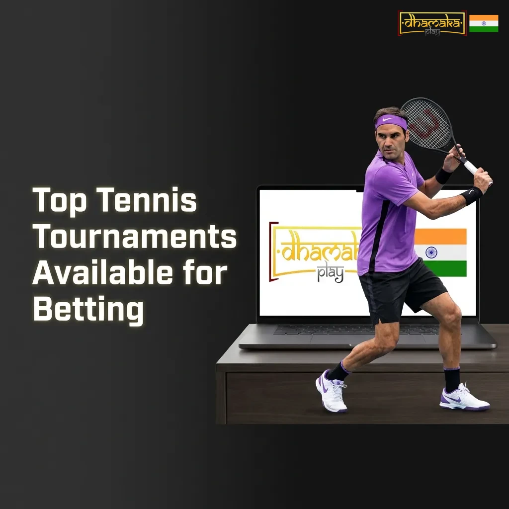 Tennis racket and ball on court representing major tournaments including Grand Slams and ATP/WTA betting events
