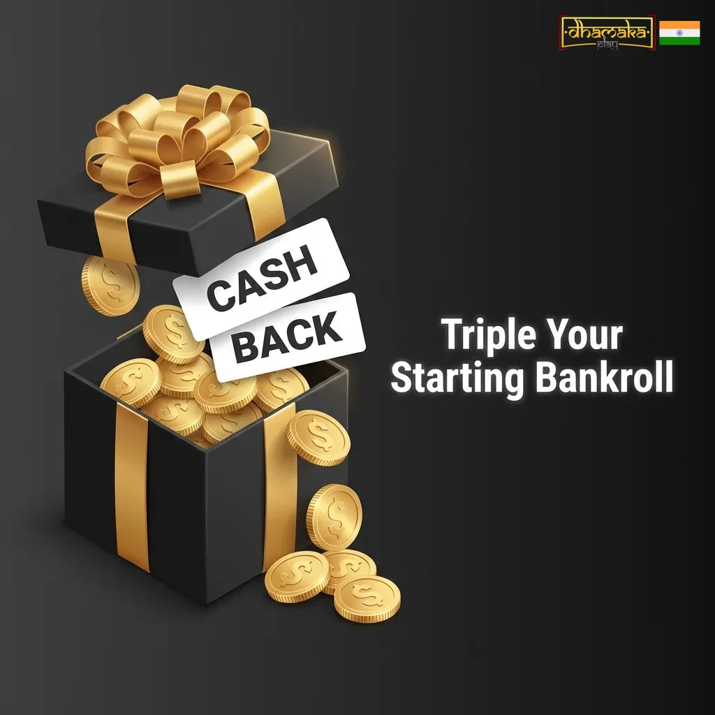 Three-tier deposit bonus offering 50%, 75%, and 100% matches up to ₹5,000 each for new users on sports and casino games.