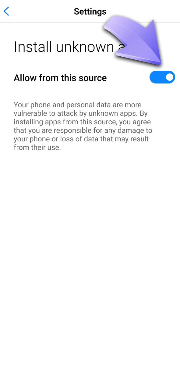 Allow installations from unknown sources to get the Dhamakaplay app on Android.