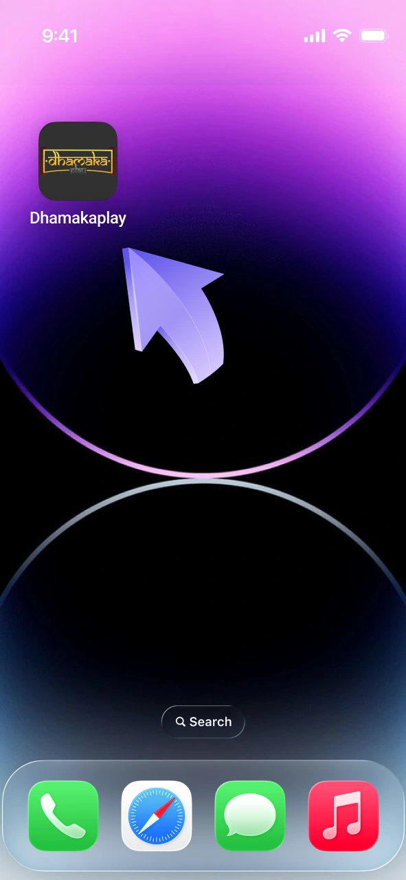 Begin exploring the Dhamakaplay app on your iOS device.