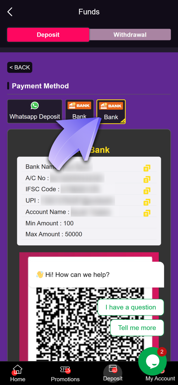 Choose your secure depositing method at Dhamakaplay.